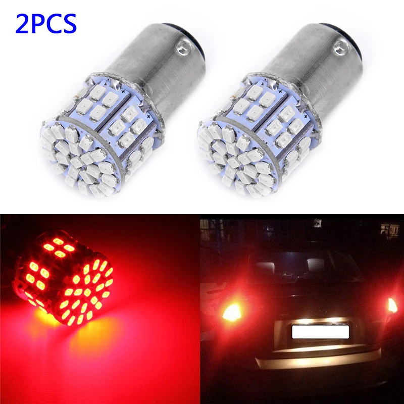 2x1157 BAY15D 50 SMD 1206 светодиодный красный светильник автомобиля задние тормоза стоп лампа для стоп-сигнала 3W