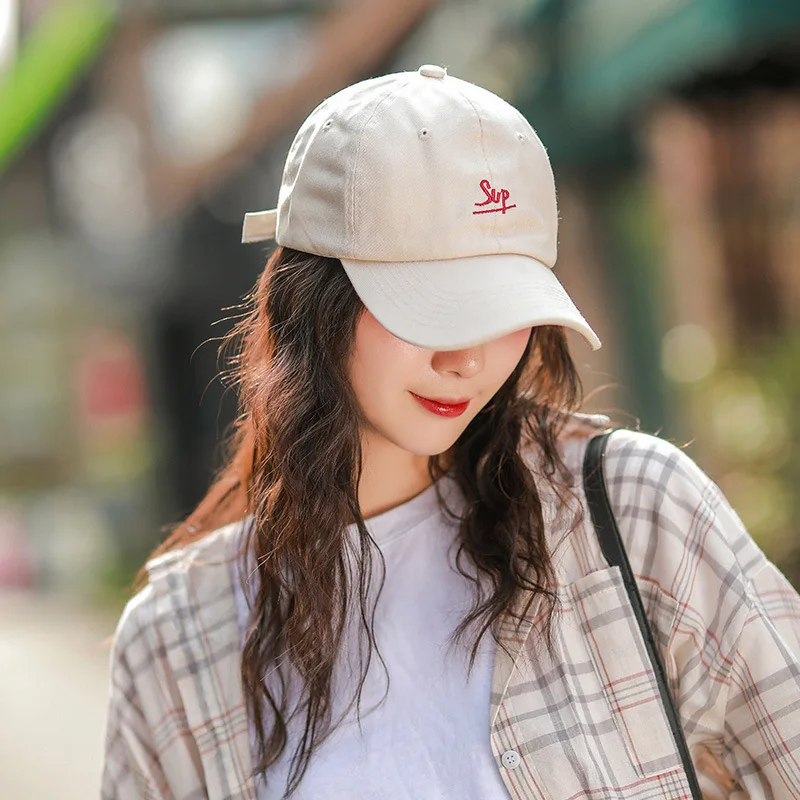 Летняя Солнцезащитная шляпа для мужчин и женщин, Корейская бейсболка, Студенческая ветровка, вышивка буквами, солнцезащитная Кепка для пары