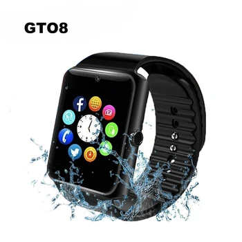 

2020 Smart Watch GT08 Plus Bluetooth Pair Metal Clock with Sim Card Slot Push Message For Android IOS Phone Smart watch PK S8