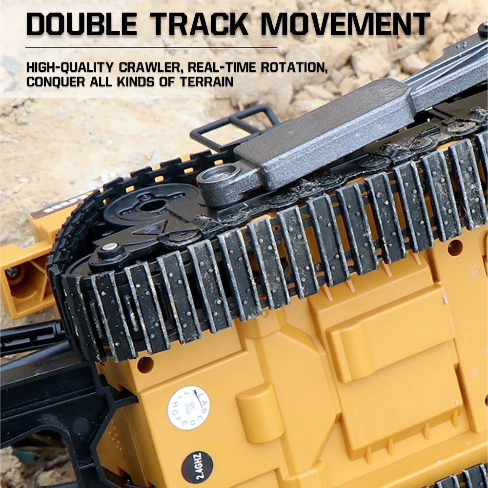 1:16 RC Car Toys HUINA RC Truck Remote Controlled Bulldozer Alloy Tractor Engineering Vehicle Car Model Toys for Boys Kids Gifts 5