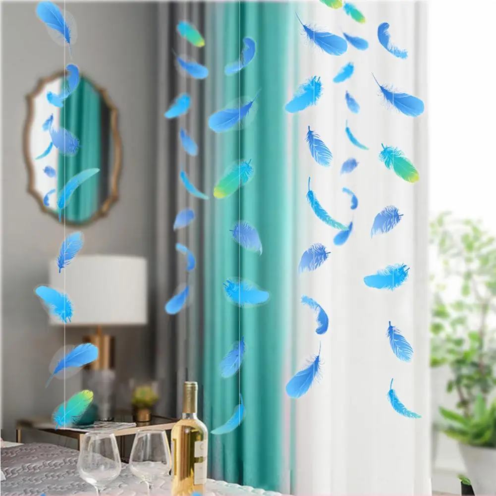 2Pcs 250cm PVC Feather Garland Ornament Hanging Banner Bunting Adult Boy Girl Baby Shower Curtain Wedding Party Home Decor | Дом и сад