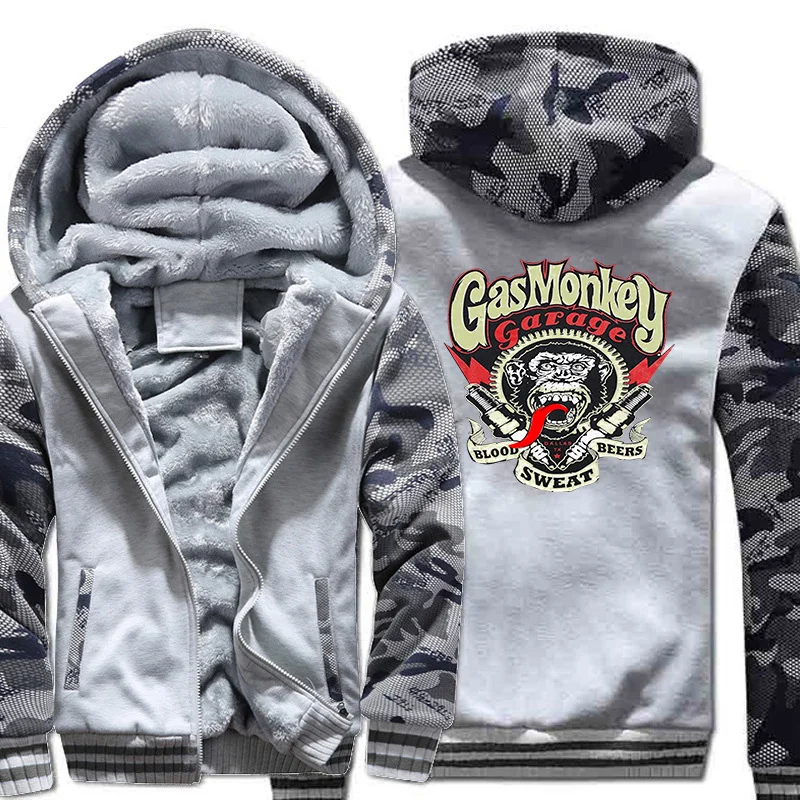 

2020 Plush Men's Camouflage Sportswear Sweater Jacket Autumn Winter Thick Men's Youth Hooded Cardigan Warm Coat