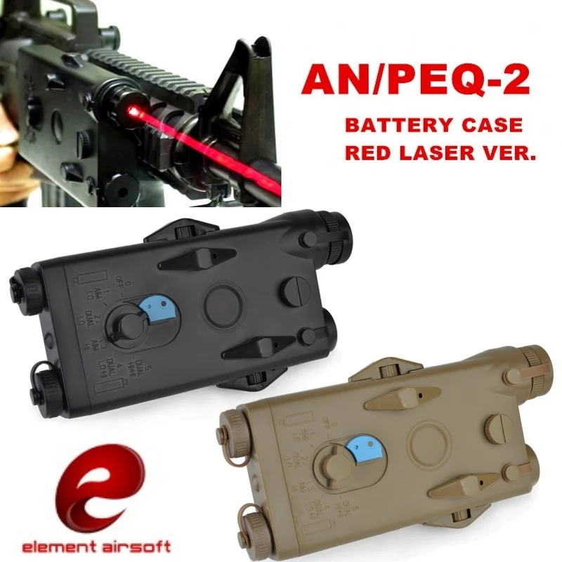 Чехол для аккумулятора Element Airsoft AN/PEQ 2 красная лазерная версия Softair 20 мм Rail Tactical PEQ
