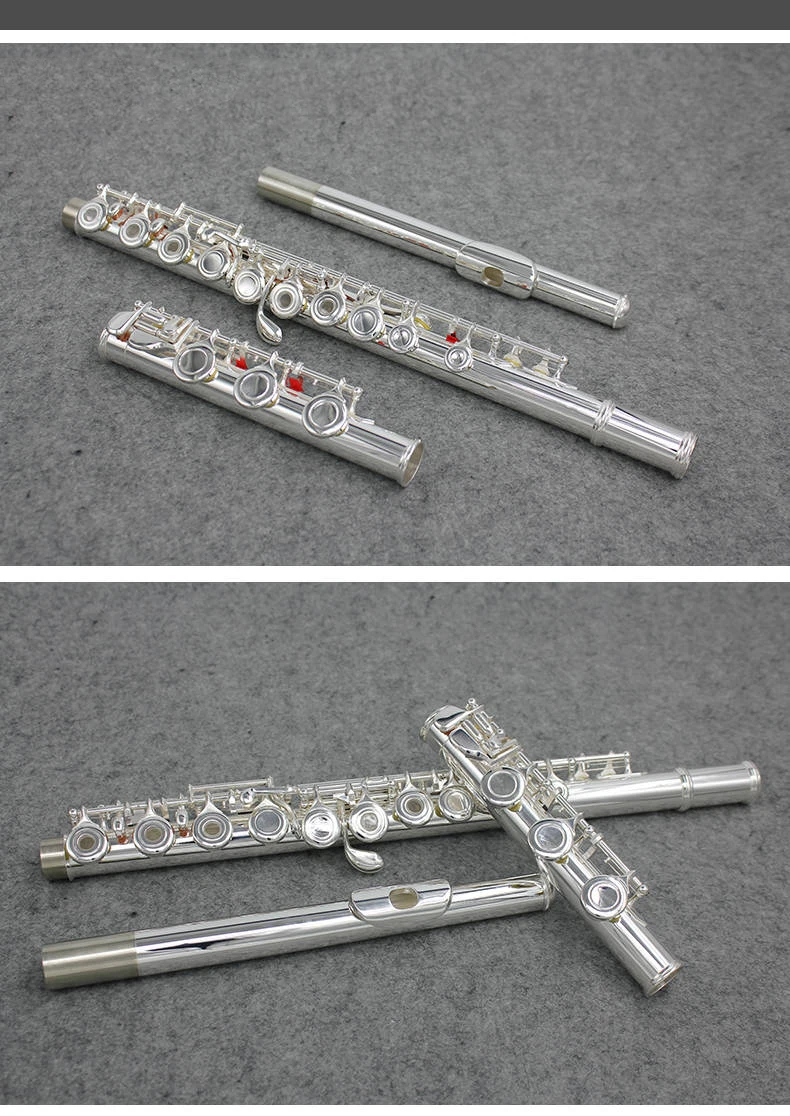 Naiputesi высококачественный флейта FL-371H серебряным покрытием флейта C мелодия Музыкальные инструменты E ключ 17 отверстие открытый флейта музыка