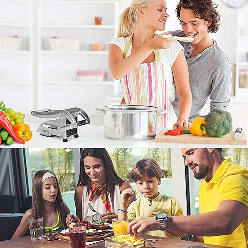 Stainless Steel Two Blade French Fries Cutter Household Slicer Potato Slicer Cucumber Radish Kitchen Tools vegetable cutter