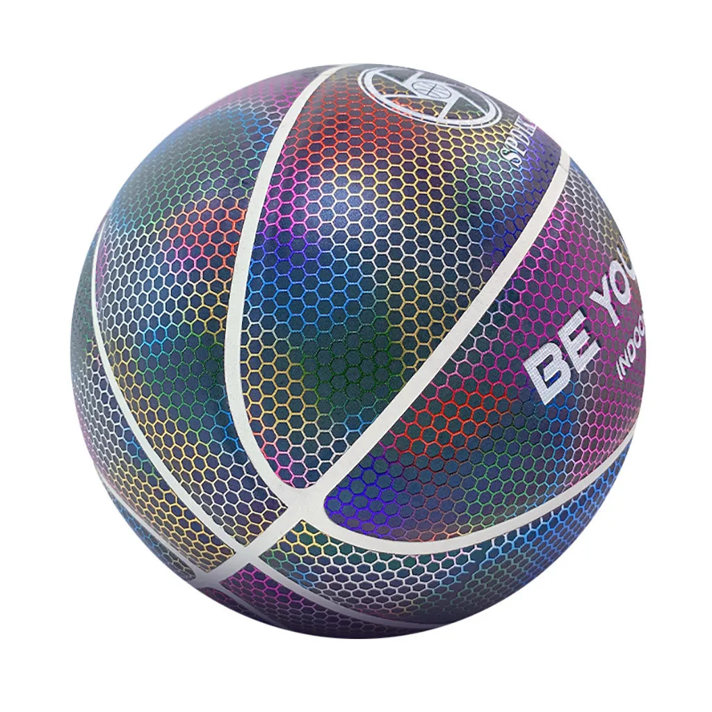 Size 7 Luminous Basketball Battery-Free Glowing Basketball Children Trainning Adults Kids Sports toy Child Early Training Game#D