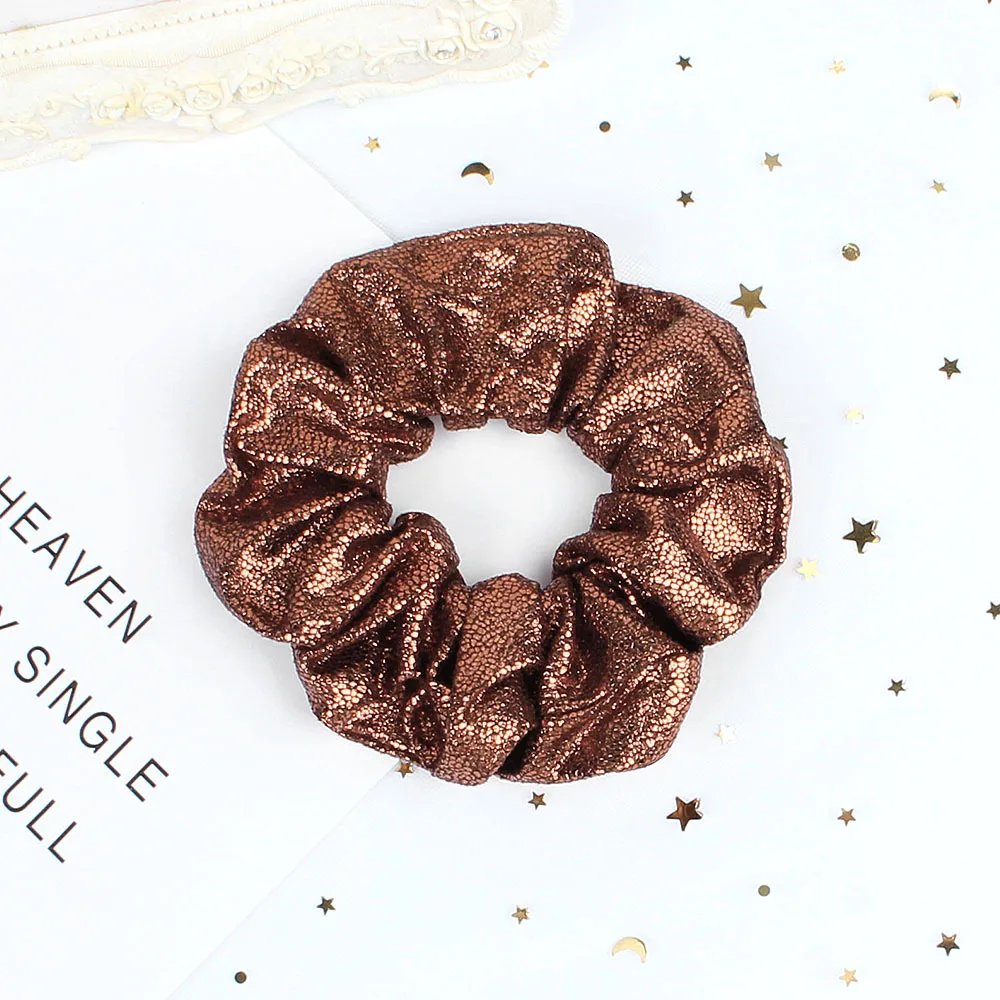 Vintage Women Solid Color Hair Scrunchies Big Colorful Elastic Hair Bands Ponytail Holder Hair Accessories Headwear