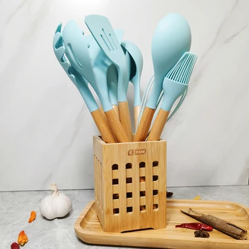 

9 Colors, 11-13 Pcs Kitchen Utensils Set, Silicone Cooking Utensils Set, Kitchen Cookware Non-stick Spatula Cooking Accessories