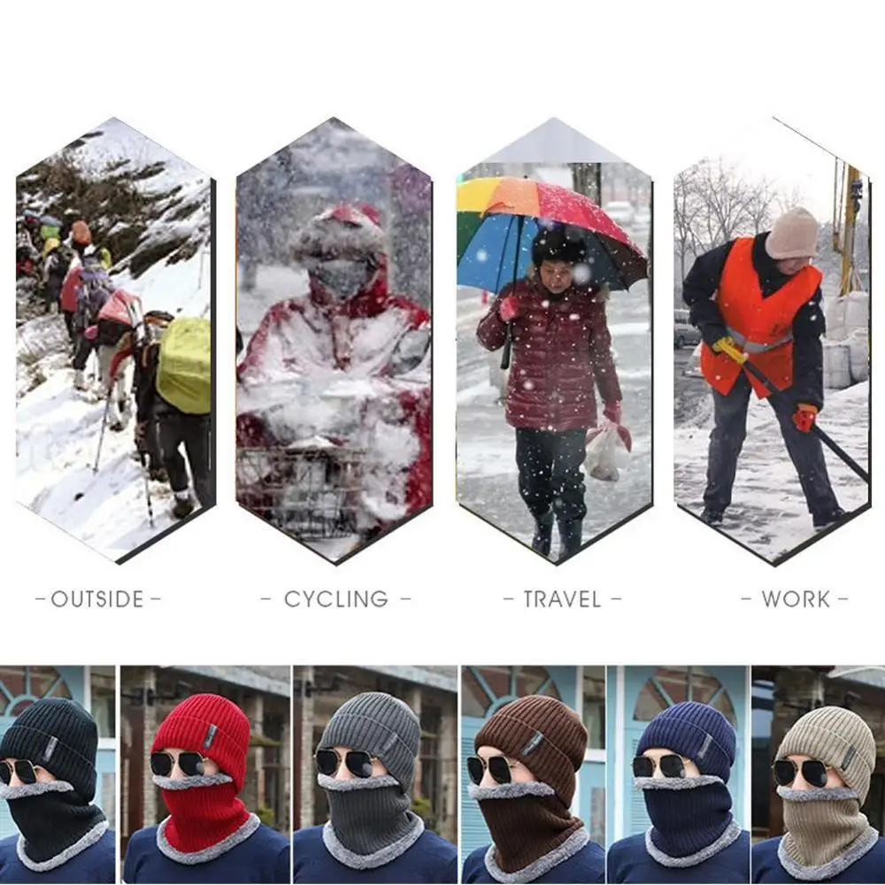 Зимние шапки для мужчин, Skullies Beanies, Мужская зимняя вязаная шапка, шарф, шерстяная женская шапка, маска, Мужская шапочка, шапка