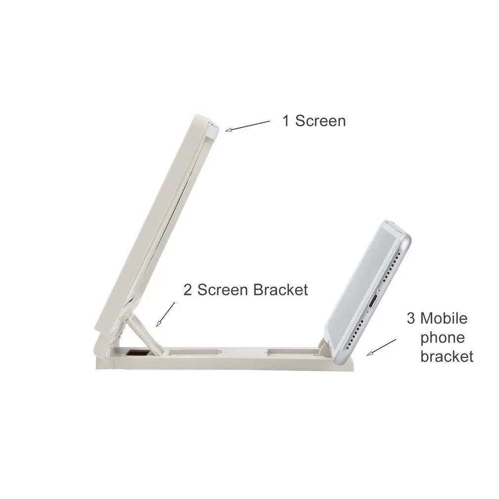 Hot Sale Mobile Phone 3D Screen Video Magnifier Curved Enlarged Smartphone Movie Amplifying Projector Stand Bracket