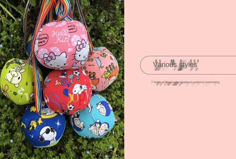 

Мяч для детского сада ткань родитель-ребенок Dual-Применение домашние вручную забавные спортивные реквизит игрушка с веревкой мешок с песком