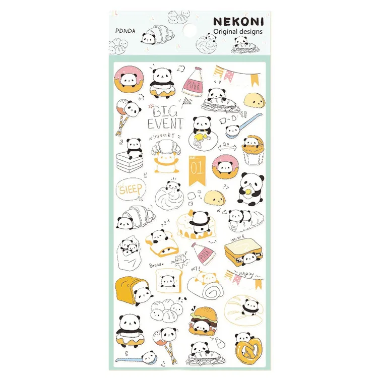24 шт./партия Kawaii Gourmet Panda астронавт кошка печать пуля журнал канцелярские наклейки Скрапбукинг DIY дневник альбом палка этикетка