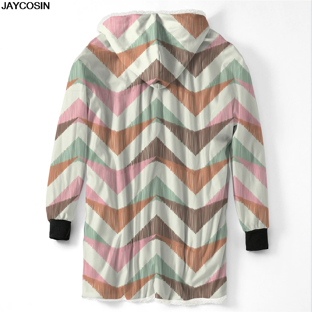 KLV Jackets Mens Winter Long Hooded Horn Buckle Plus Velvet Thick 3D Printed Coat Top Blouse new hot sale abrigo hombre 70