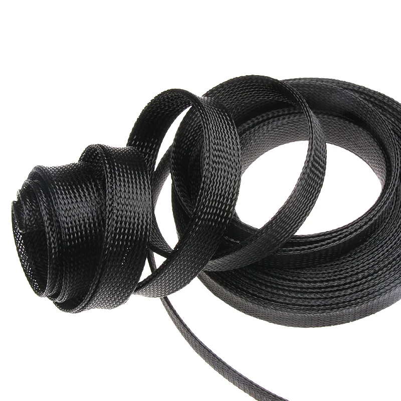 Черный; изоляционный кабель в оплетке, плотный PET, расширяемые кабельная муфта проводки кабели Protection5M 4/6/8/10/12/15/20/25/30 мм
