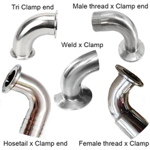 Sanitary  Elbow Tri Clamp End  Pipe Fitting Homebrew Adapter Hosetail Barb Weld Female Thread Elbow