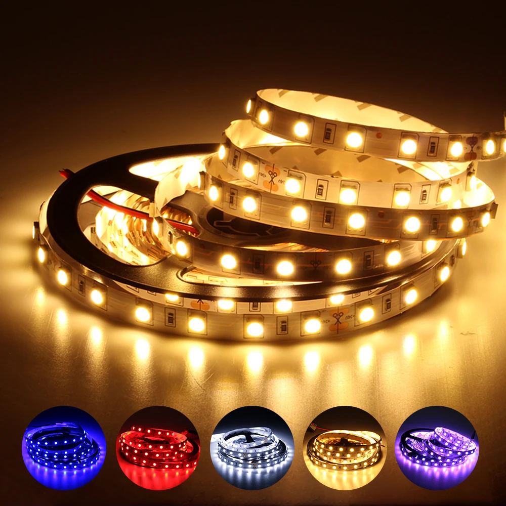 Tanbaby 5050 DC24V-водонепроницаемый RGB светодиодные полосы света 5 м 300 60leds/M fiexble свет светодиодные ленты Клейкие ленты украшения дома лампа