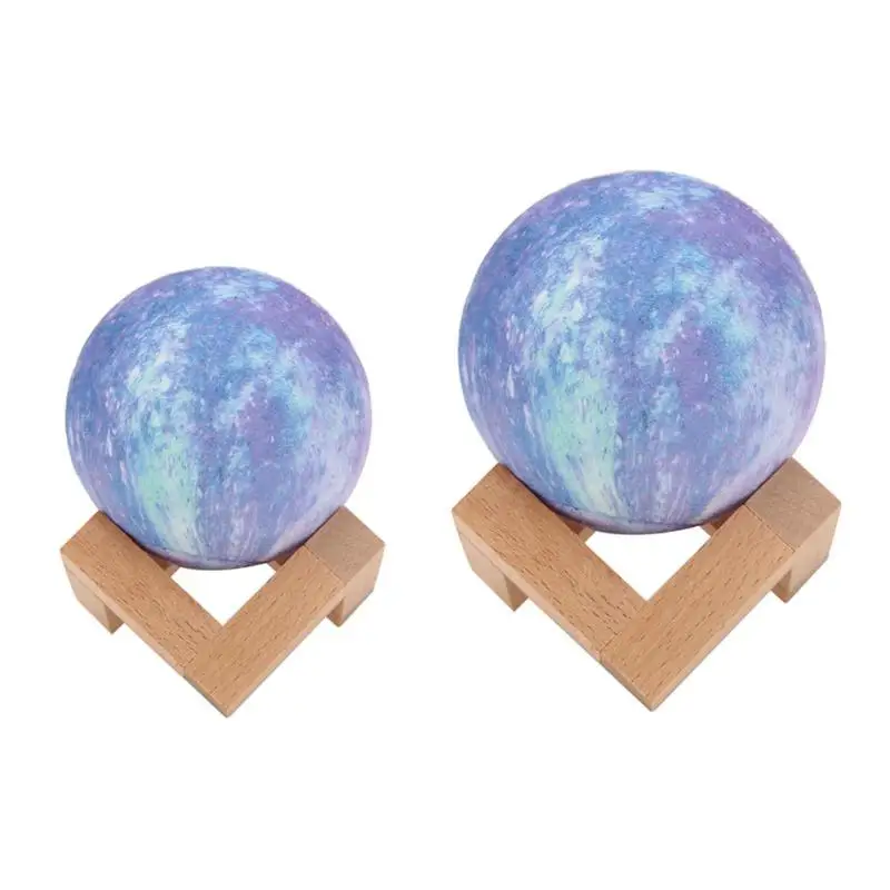

3D Print LED Moon Lamp USB Rechargeable Bedroom Night Light Decor Gift Blue