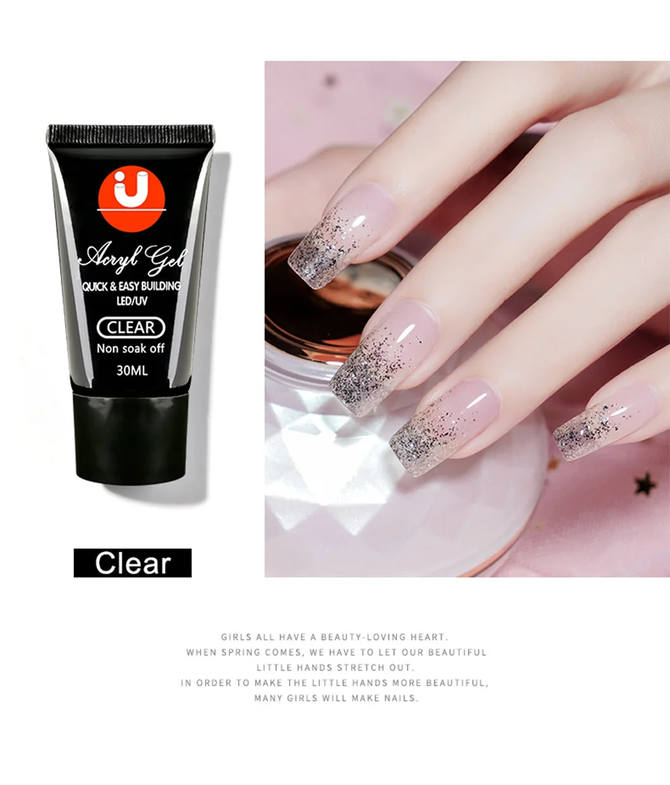 Neuestes Acrylgel 30g Poly-Nagelgel Semi-permanentes Gel zur Verlängerung Polygels Acrylgel Nagellack Maniküre Builder UV Gellac – Detail 8