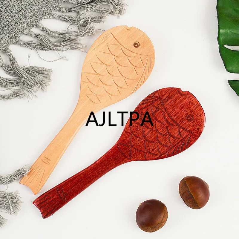 100pcs/lot Wooden Spoon Dinner Spoon Home Flatware Porridge Bowl Fish Spoon Japanese Soup Spoons Home Restaurant CT0202