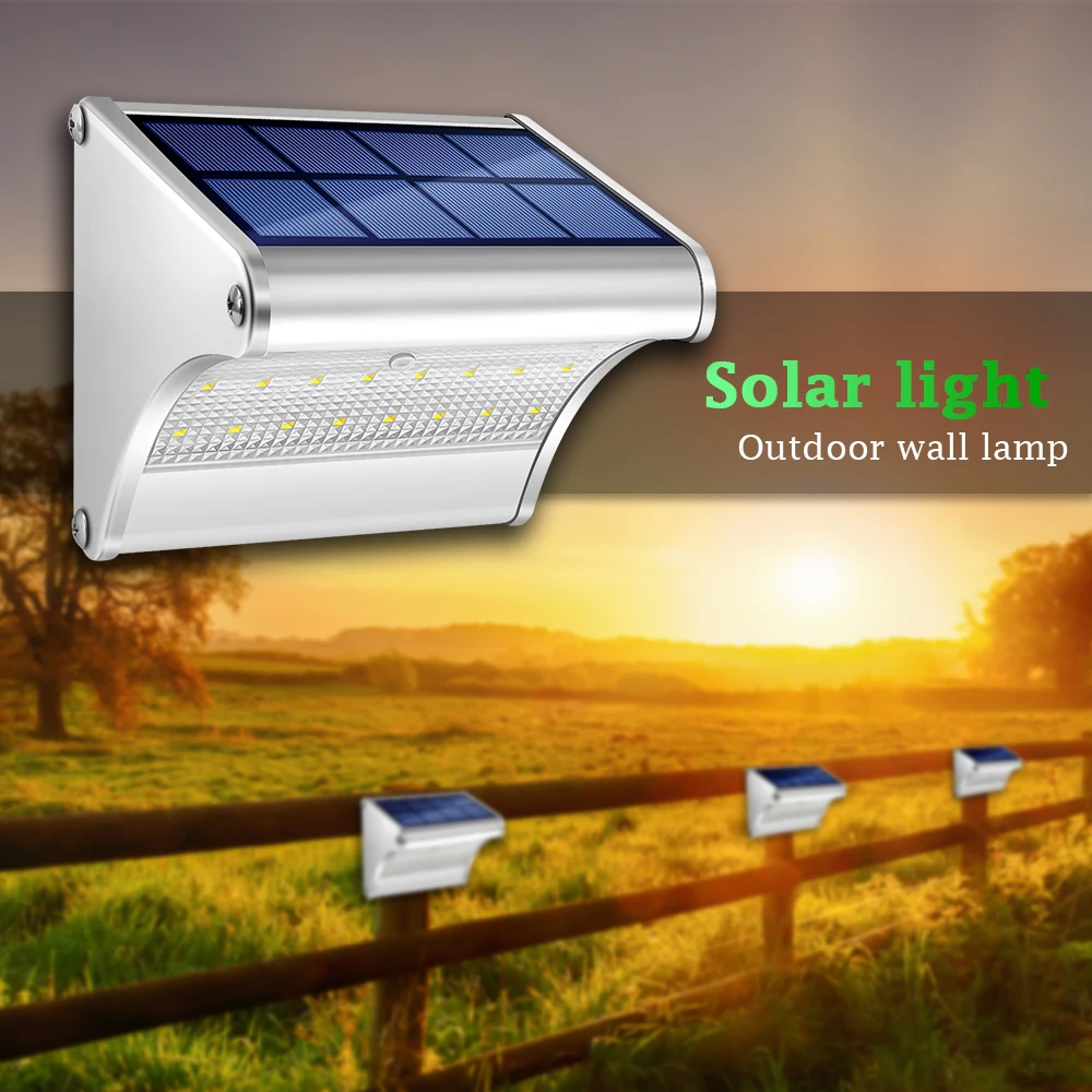 Baratos Lámpara de energía solar CHIZAO LED Sensor de movimiento PIR Luz de pared solar de metal Jardín impermeable al aire libre Súper brillante Ahorro de energía Patio de emergencia Garaje Camino para decoración de jardín