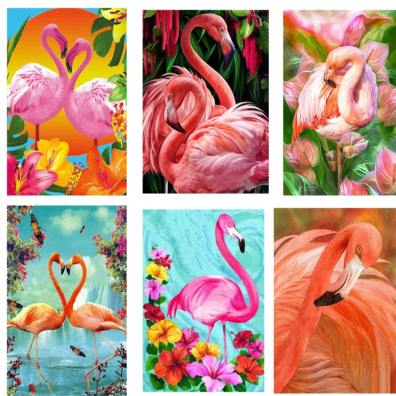 

5d Diamond Painteing Flamingo Full Square Drill 5D Diamond Embroidery Animal Rhinestone Picture Mosaic Art Home Decor