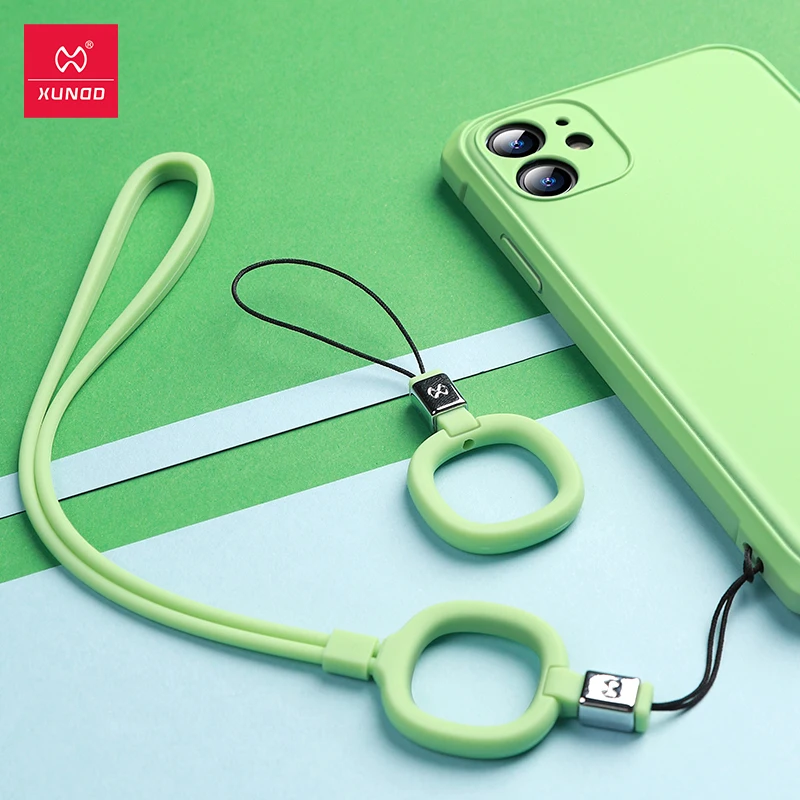Силиконовый ремешок для телефона Xundd мобильного iPhone Xiaomi Huawei мягкий цветной на запястье подвесная веревка