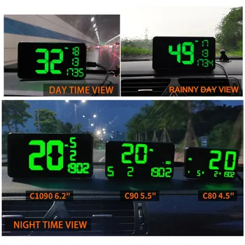 

Black Car Speed Meter Universal Mileage Measuring C1090 Auto Large Screen