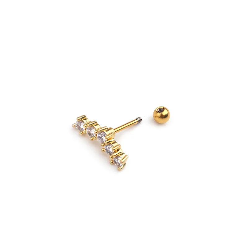Cz Curved Bar Cartilage Earring Piercing Jewelry Body Piercing Earrings Ear Piercing Jewelry 1PC