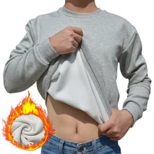QLuoYi для отдыха, Зимняя Мужская бархатная футболка, сохраняющая тепло, футболка, подходит плюс, серый, черный, для мужчин, для студентов, мужской вязаный пуловер, футболка