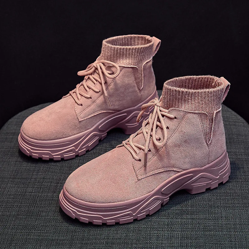 

Martin Boots Women's 2019 New Style Autumn And Winter Versatile British Style Hight-top Workwear Trendy Shoes Short Boots Single