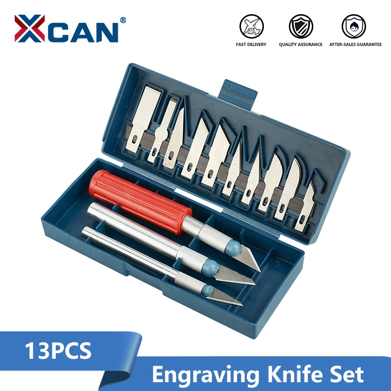 XCANEngravingKnifeSet13pcsForMultiPurposeCraftsArtCutting