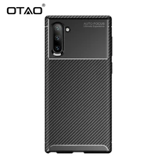 OTAO, мягкий силиконовый чехол для samsung Note 9 10 Pro, однотонный чехол из углеродного волокна для Galaxy S9 S10 Plus S10E, противоударный чехол из ТПУ