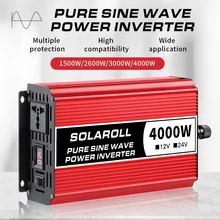 2000w/3000w/4000w Improved power pure sine wave inverter 12V220V DC LCD screen is suitable for solar converter automobile EU soc
