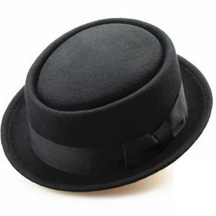Шерстяная фетровая крученая винтажная короткая шляпа с полями Fedora cap Описание