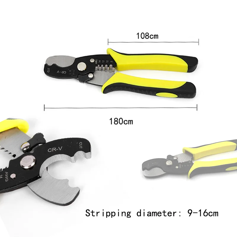 

For 8/12/14/16 AWG Wire Pliers Automatic Wire Stripper Pliers Cable Stripping Cutter Durable Crimper Crimping Tool Multifunction