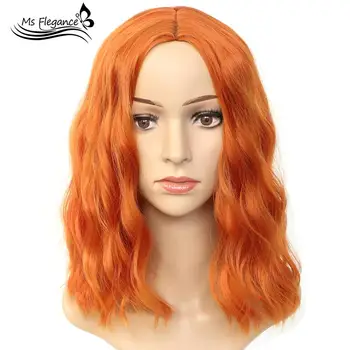 

MS 16inches Water Wave Synthetic Wigs for Women Natural Cosplay Party Wig False Hair Extensions Women's Wigs Fashion