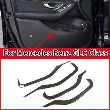 

For Mercedes Benz GLC Class X253 15-2017 Carbon Fiber Texture Interior Door Decoration Moulding Trim Car Accessories