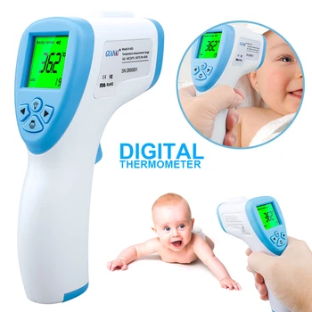 

Body Thermometer Digital Thermometer Infrared Baby Adult Forehead Non-Contact Thermometer With Lcd Backlight Faster Testing