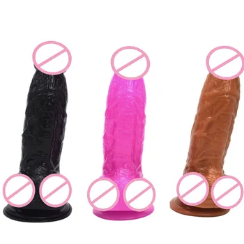 Dildo huge realistic big black dick imitation penis imitator for sex falos 21x4.8cm phalos masturbation silicone wear adult toys 5