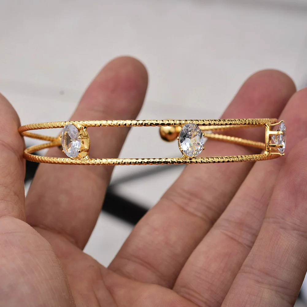 エチオピア24kgpバングル 高品質エチオピア18K/24Kインド女性ゴールドメッキブレスレット