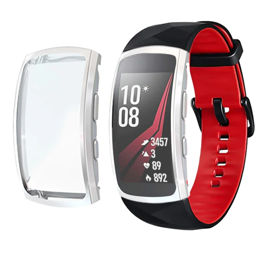 360 Тонкий чехол для часов samsung gear Fit 2 Pro, мягкий прозрачный ТПУ защитный экран для gear Fit 2 R360 Fit 2Pro fit2 fit2pro Shell - Цвет: SILVER