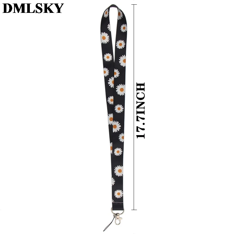 DMLSKY Маргаритка Цветочный шнурок для ключей ремешки для ключей значок ID Мобильный телефон Веревка шеи ремешки подарки M3858