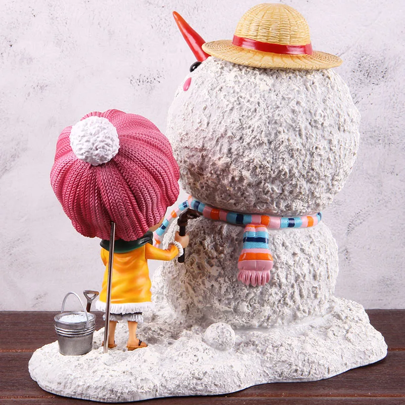 Аниме одна деталь Фигурка Обезьяна D Луффи Снеговик фигурка Луффи DIY Снеговик Рождественский подарок из ПВХ Коллекционная модель игрушки