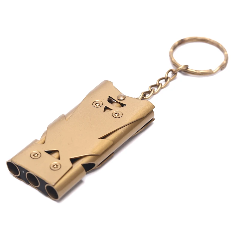 GD Double Tube High Decibel Outdoor Survival Whistle Stainless Steel Soccer Football Basketball Hockey Referee Whistle - Цвет: GD