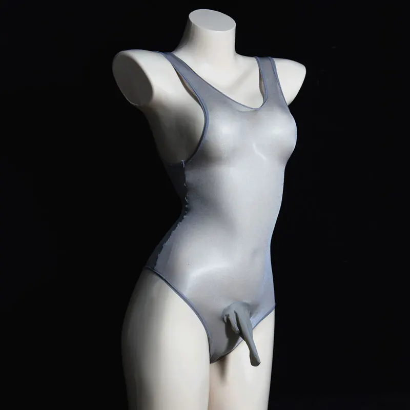 Sexy Men Oil Gloosy U Convex Pouch Bodysuit COCKring Open Sheath Sleeve Sexy Tight Bandage Bodyhouse Gay Wear Puls Size F16 Men Bodysuit Jumpsuit Men Lingerie Briefs Men Lingerie Underwear