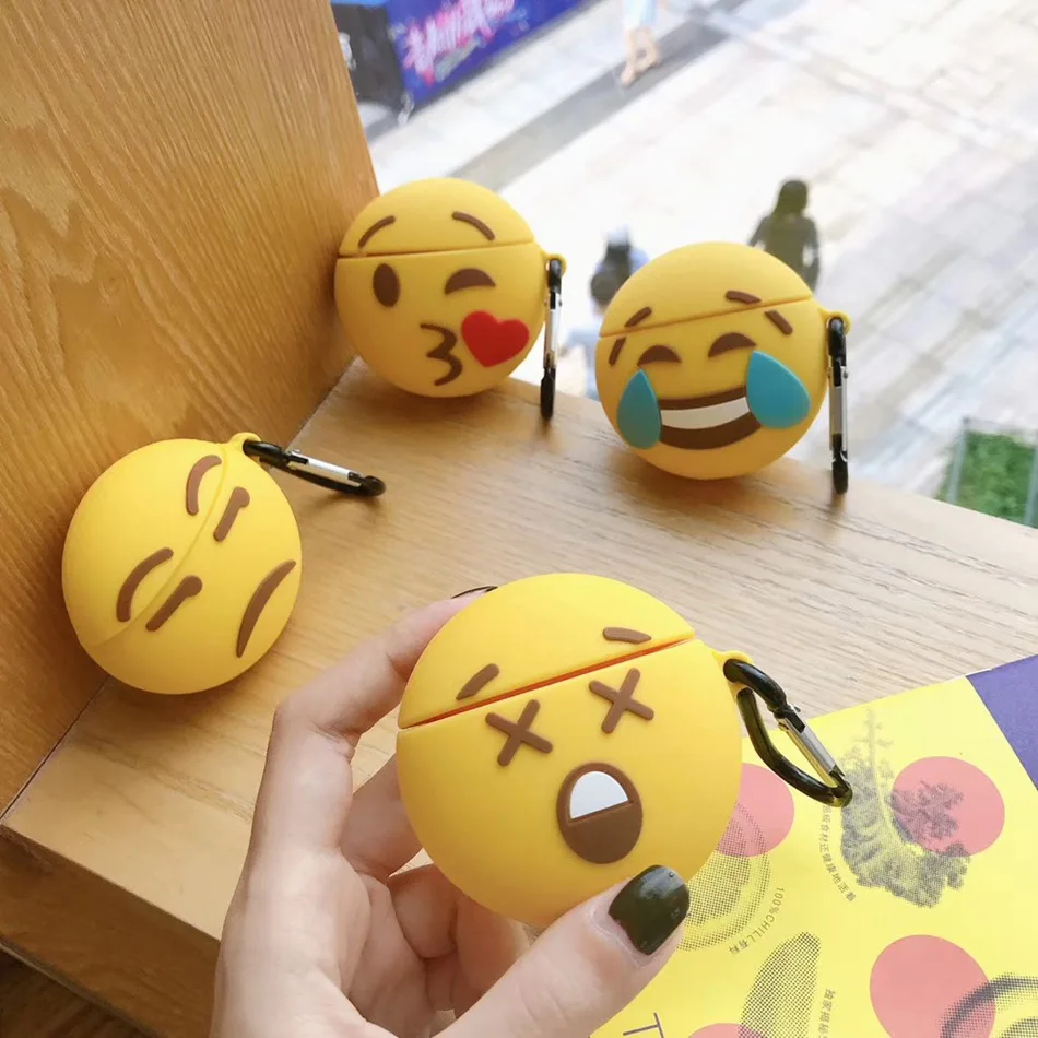 

3D Silicone Earphone Case For Airpods 2 Case Rich Expression Anime Headphone Protector Cover For Apple Air pods For Earpods Case