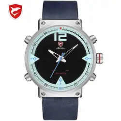 Bluegray ковер Акула мужские спортивные часы лучший бренд военные черные часы светодиодный цифровой аналоговый кварцевые наручные часы Relogio