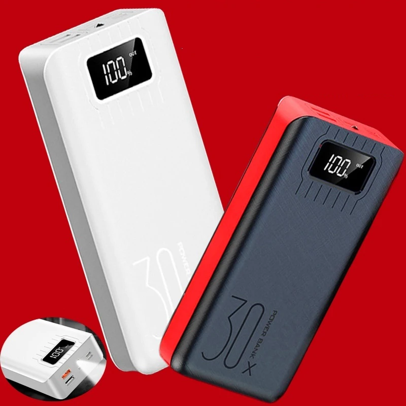 Xiao mi QC 3,0, Дополнительный внешний аккумулятор, 30000 мА/ч, два USB, портативное зарядное устройство, литий-полимерный аккумулятор, Аксессуары для мобильных телефонов, для Xiaomi mi, Iphone, LG