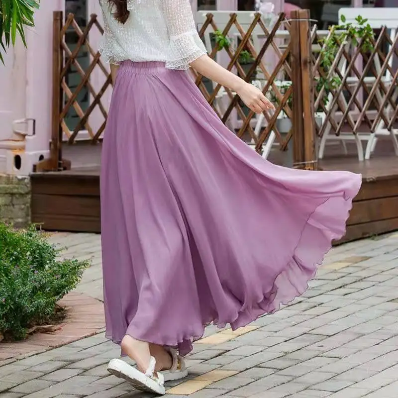 Женская трехслойная кружевная юбка макси Тюлевая с эластичной талией Бальные