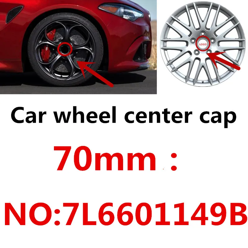 

4pcs 70mm 7L6601149B For Passat B6 B7 CC Golf MK5 MK6 Tiguan Dustproof Car Wheel Center Hub Caps Auto Rims Centre Covers Badge